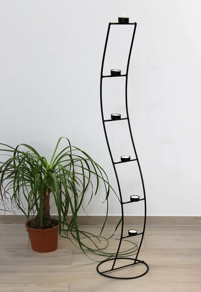 Chandelier sur pied 120 cm en Métal Noir - Porte-bougie SW102 Moderne