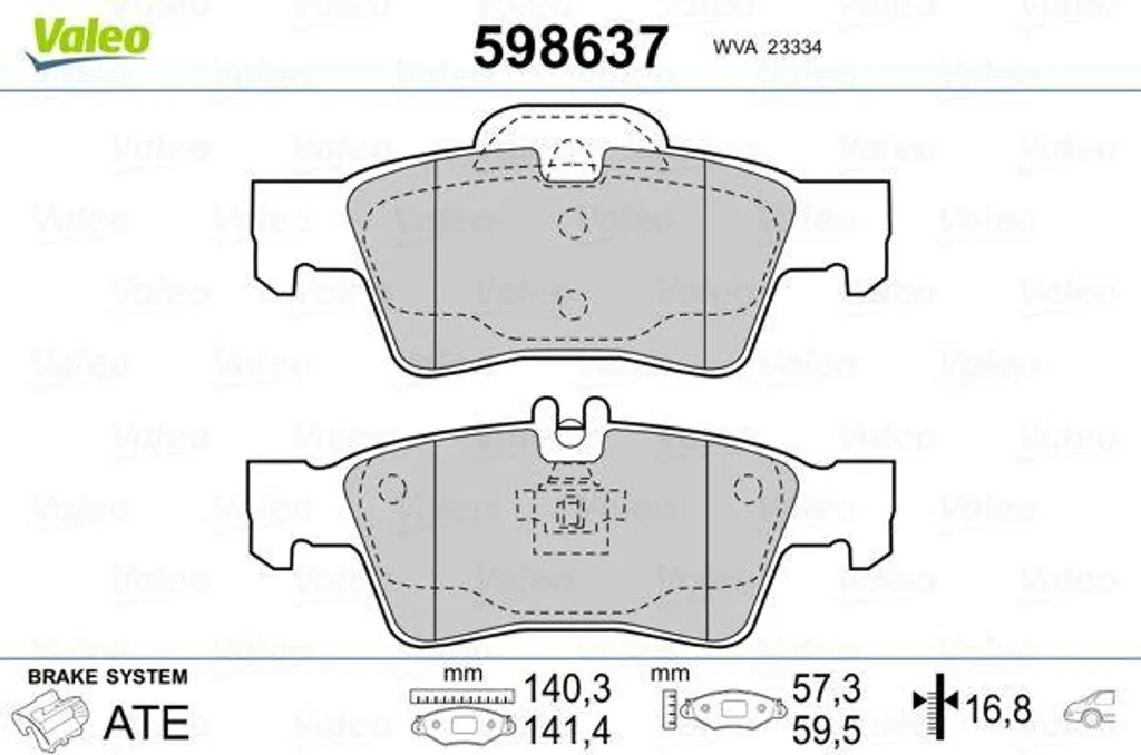 Plaquettes de Frein pour Mercedes Classe E et S Valeo 598637 Disque OE
