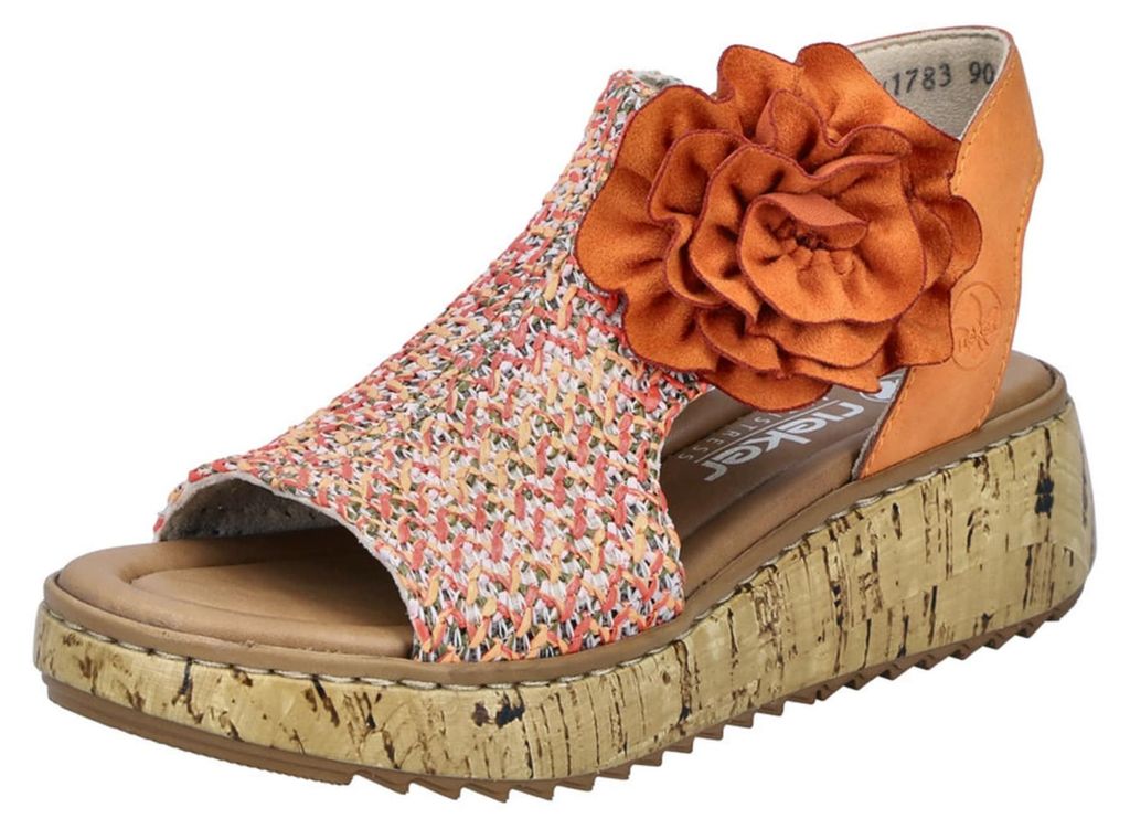 Rieker Plateau Sandaletten Damen 32313933353235 Orange 38 Produktbild 