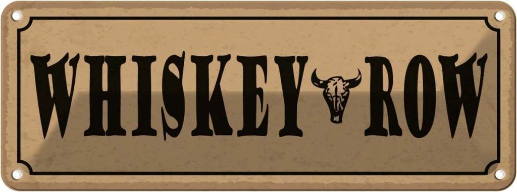 vianmo Blechschild 10x27 cm Whiskey Row Alkohol Essen Trinken Bar Club