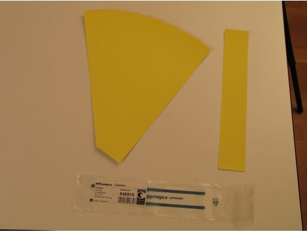 Einsteckkarten für 9,5mm Einsteckschiene 50x7,5mm VE=420 Stück zitrone