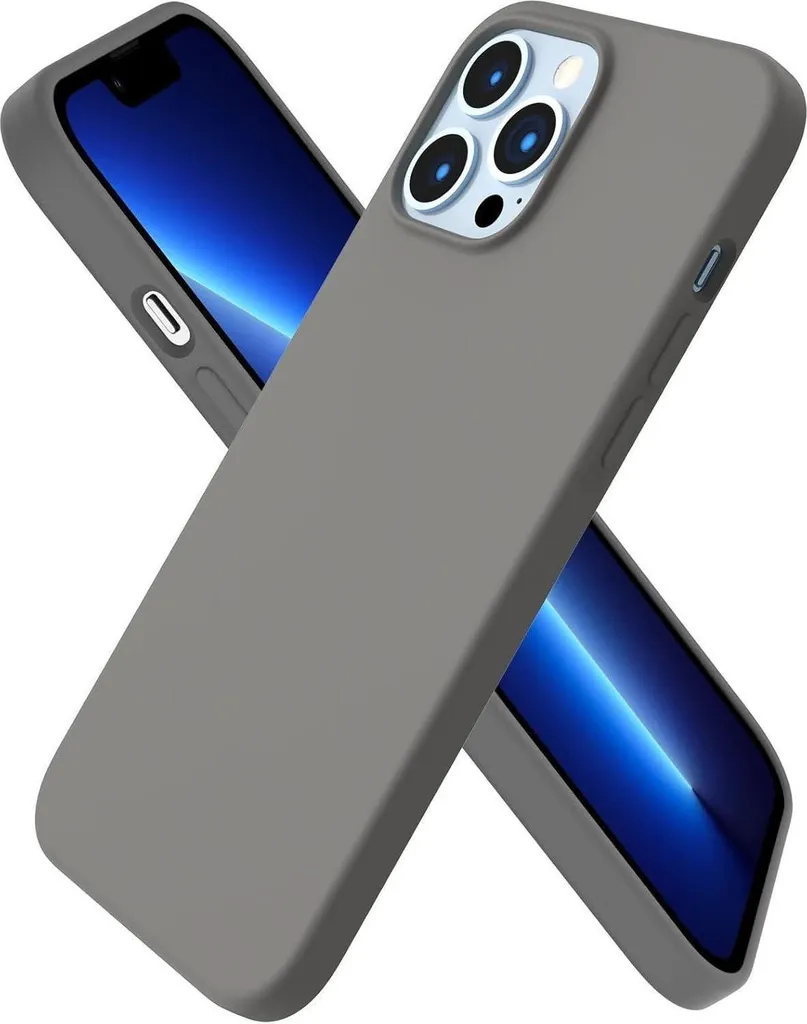 ORNARTO Étui iPhone 13 Pro Max Silicone Ultra Fin 6,7 Pouces Gris Froid
