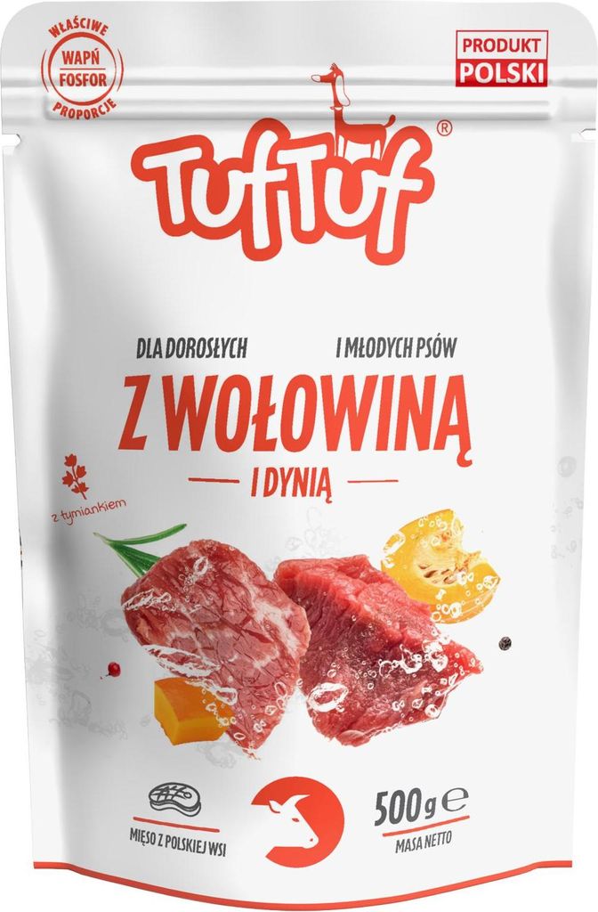 Tuftuf | Mokré krmivo pro psy – hovězí maso s dýní – 500 g Obrázek produktu 