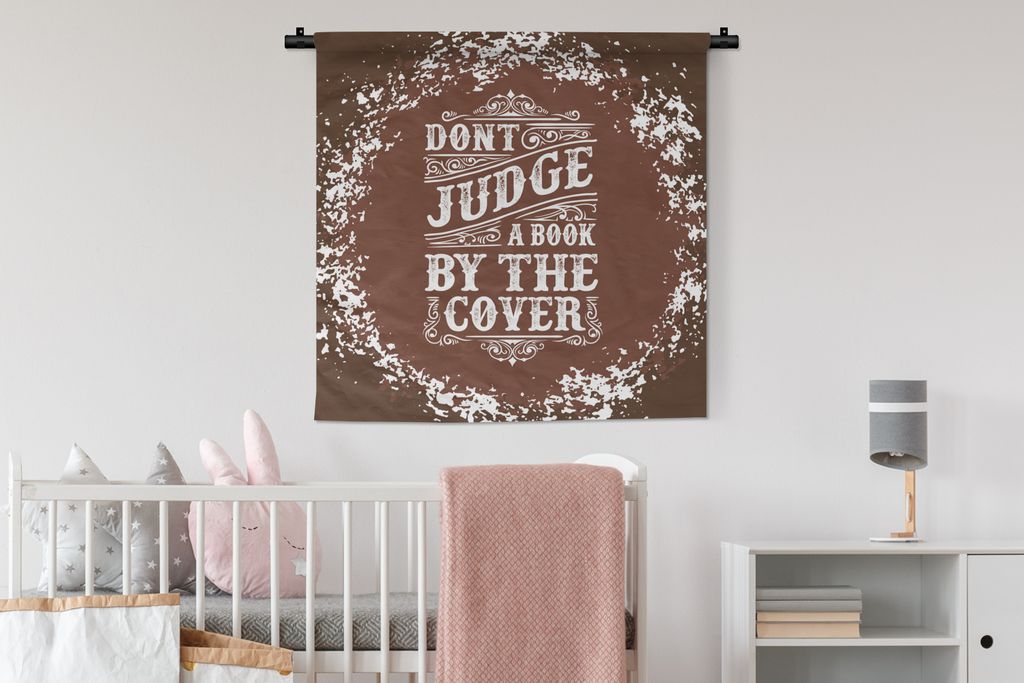 MuchoWow Wandteppich Wandbehang Jahrgang - Gestaltung - Text 90x90 cm Tapisserie Dekoration Wandtuch - Wandaufhänger