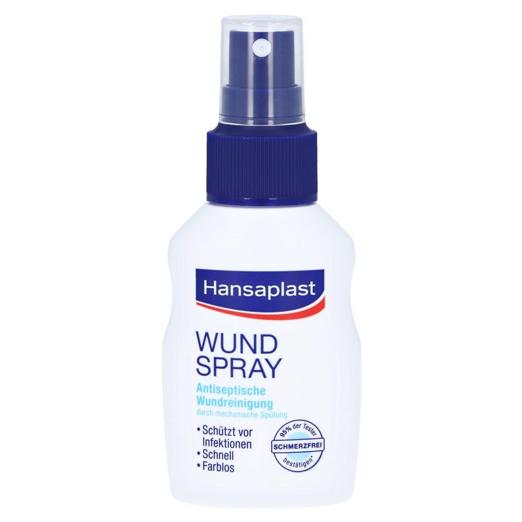 Hansaplast Wundspray (50 ml x 4er Pack), zur antiseptischen Wundreinigung durch mechanische Spülung Spray schützt vor Wundinfektionen farblos