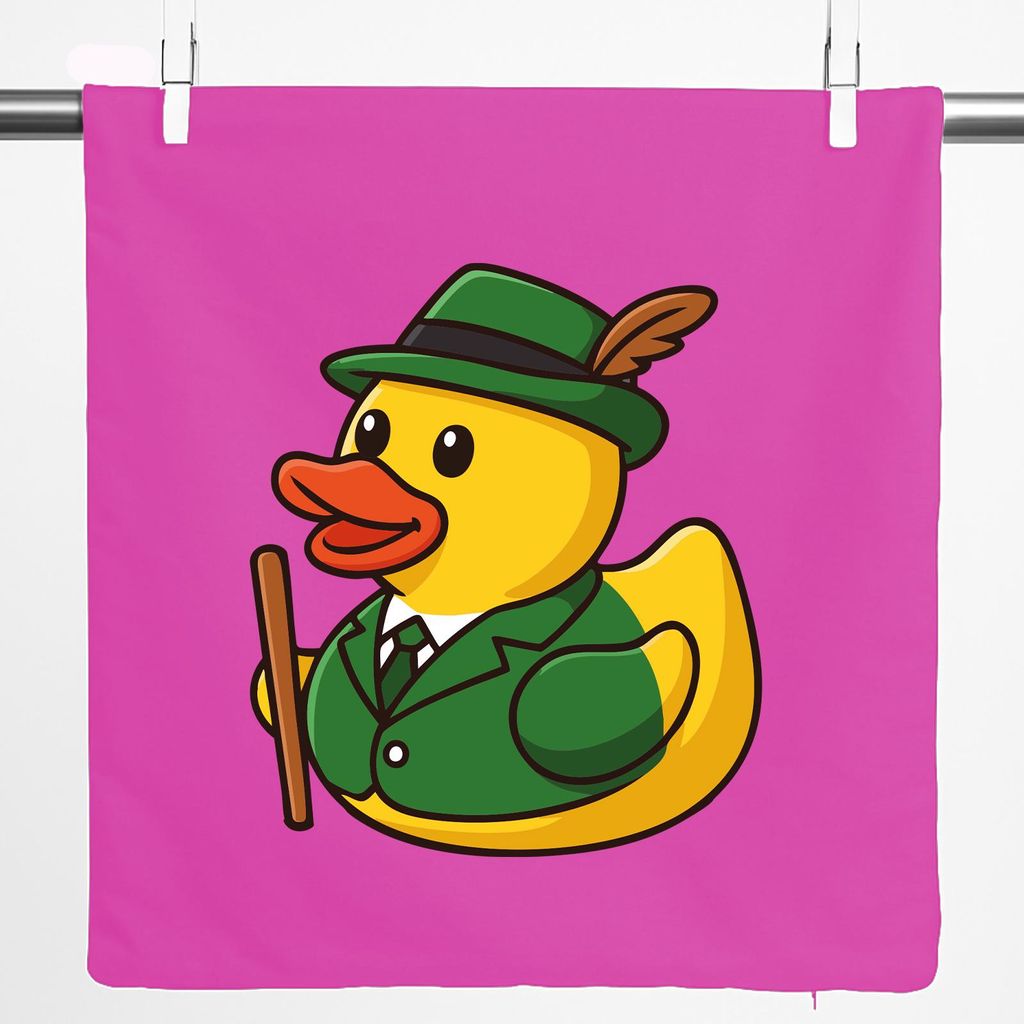 Huuraa Kissenbezug Quietscheente Schützenbruder Gummiente Schützenfest 40x40cm Fuchsia Baumwolle Dekokissenbezug Geschenkidee