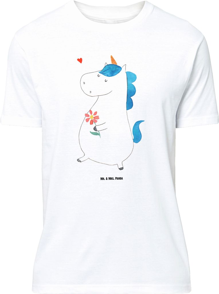Mr. & Mrs. Panda Größe M T-Shirt Einhorn Spaziergang - Weiß - Geschenk, Freude, mit Spruch, Herren, Freundin, Unicorn, Motivation, Shirt, Tshirt...