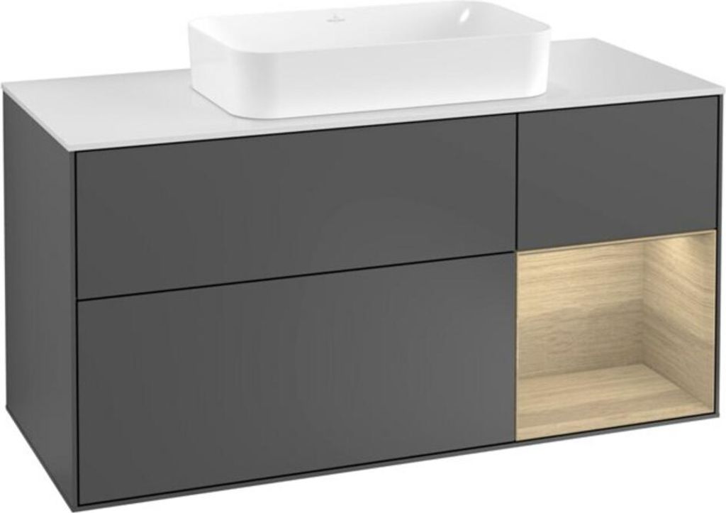 V&B Waschtischunterschrank Finion 120cm, Pl w m, Reg re Oa ven, Anthrac. m