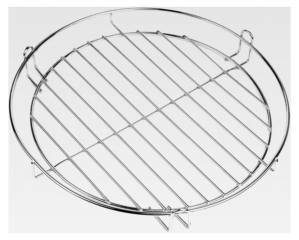 Grillrost rund 30 cm aus verchromtem Stahl – Robustes Grillgitter mit Aufhängung – geeignet für Schwenkgrill und Dreibein – langlebig, hitz...
