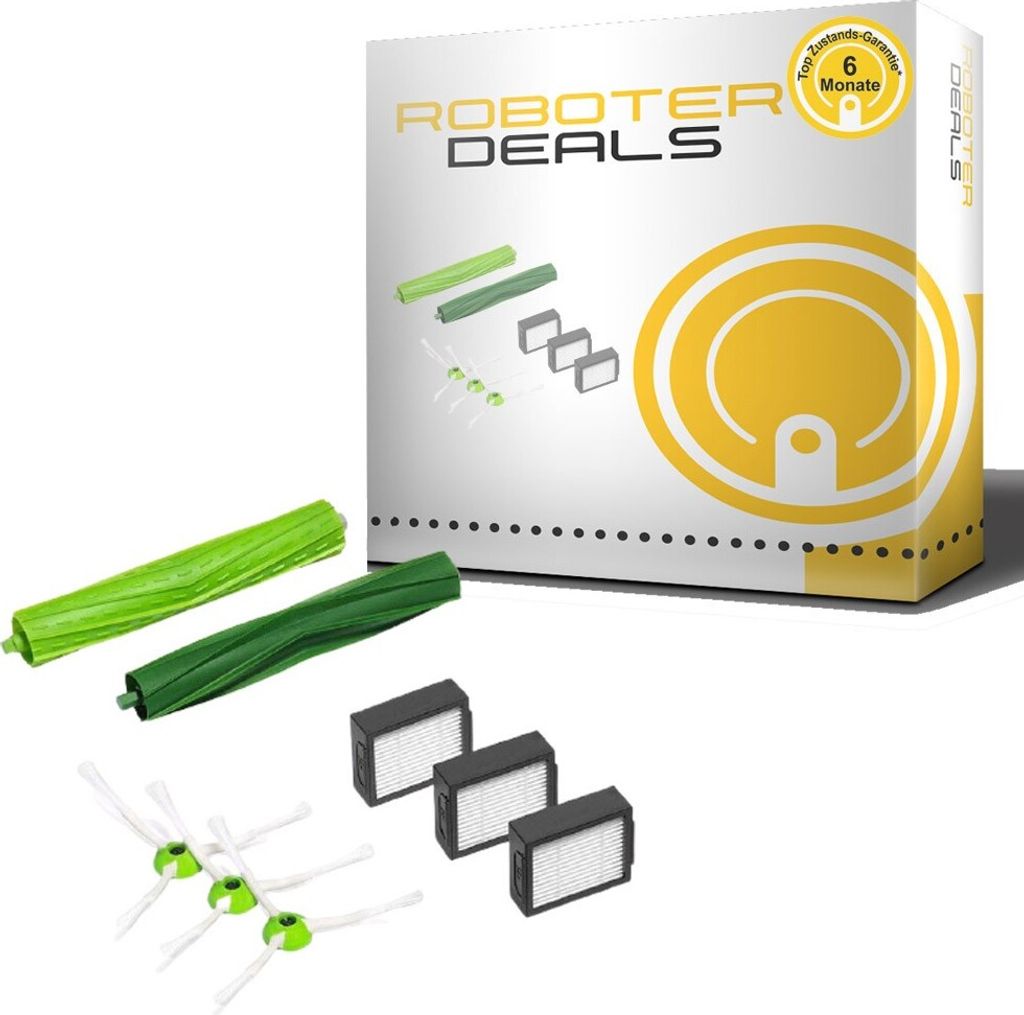 Zubehör Set, Ersatzteile Kit für iRobot Roomba i5 u. i5 Plus (3x Seitenbürsten, 3x Filter, 2x Hauptbürste)