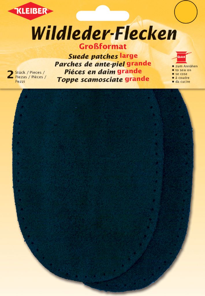 KLEIBER Wildleder-Aufnähflecken 100 x 125 mm dunkelblau 2 Produktbild 