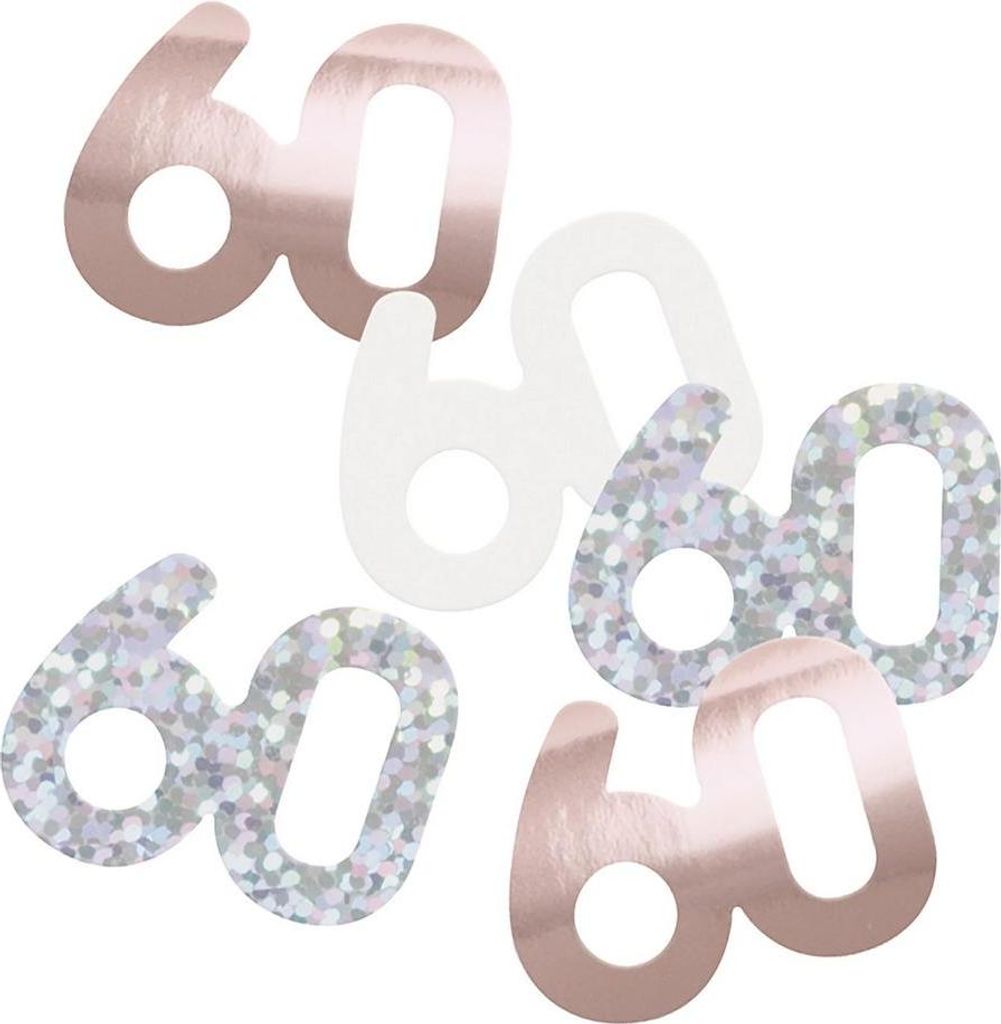 Deko Konfetti 60. Geburtstag Roségold 14g
