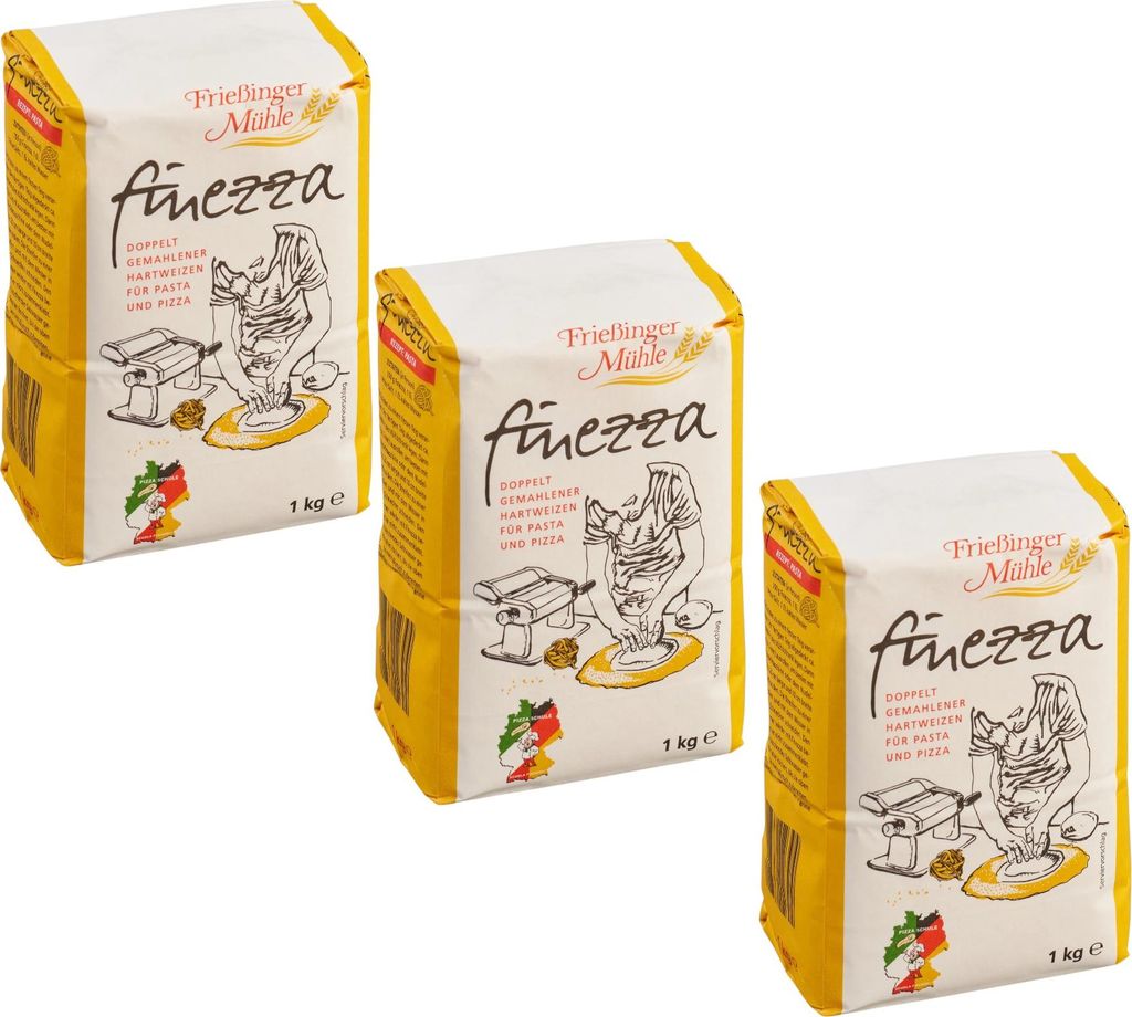 Frießinger Mühle Finezza Semola Rimacinata 1 kg (3er Pack)