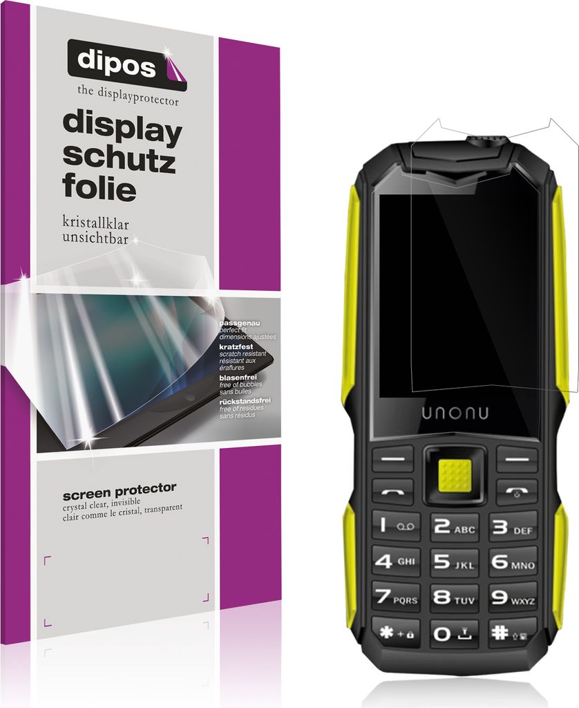 4x Schutzfolie für Unonu UR5L klar Displayschutzfolie Folie Display Schutz dipos