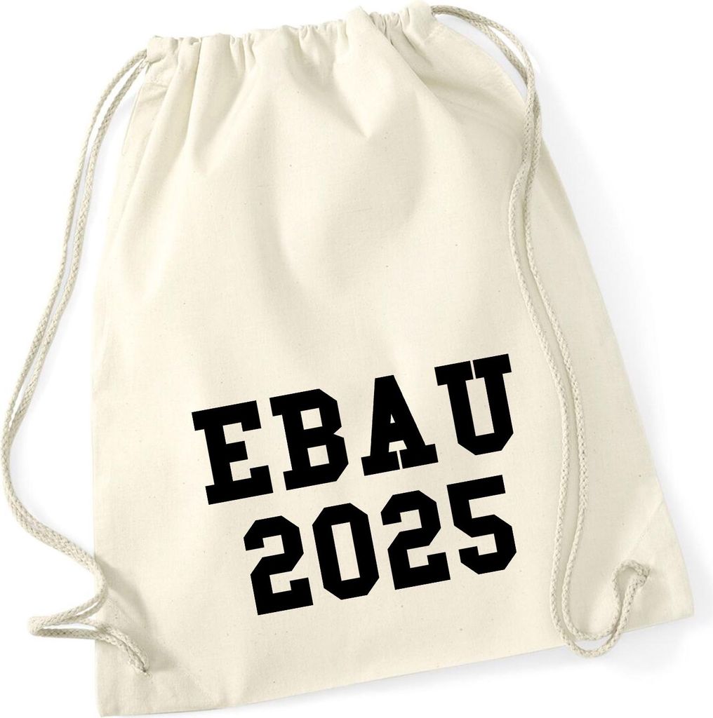 Huuraa Turnbeutel EBAU 2025 Abschluss Spanien 12 Liter Natural Baumwolle Rucksack Geschenkidee
