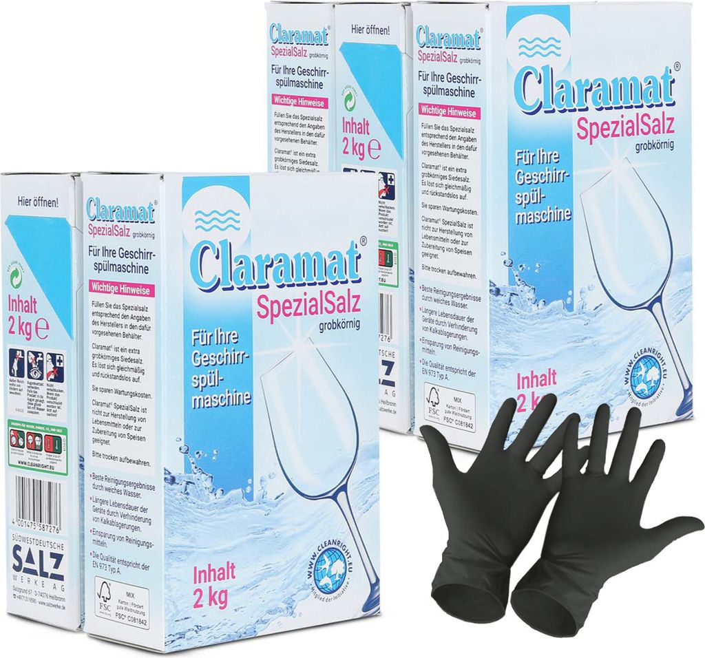 Claramat Spezial Salz 10 kg (5x 2 kg) Spülmaschinensalz grob
