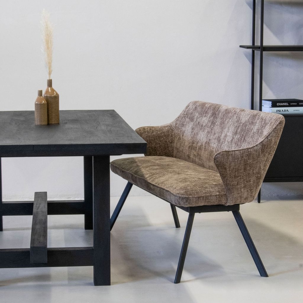 Esszimmerbank Taupe - Stoff - 2,5-Sitzer - Esszimmerbank Taylor - Giga Meubel