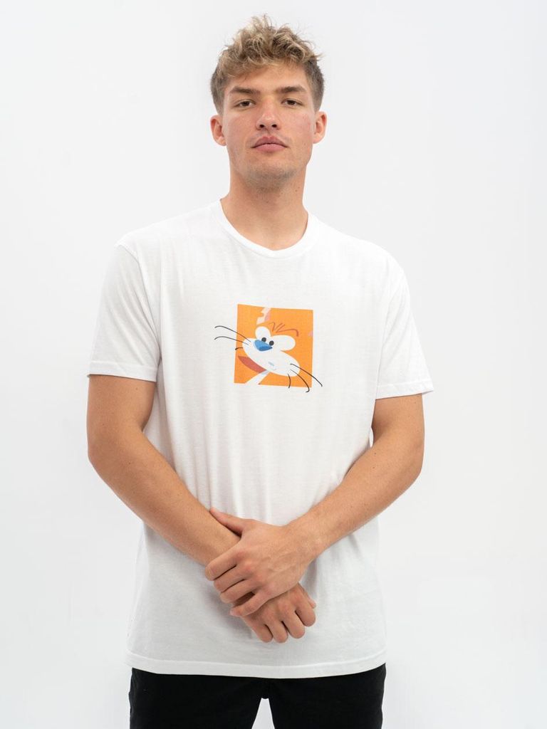 Kurzarm-T-Shirt für Männer Weiß Schlümpfe Square XXL