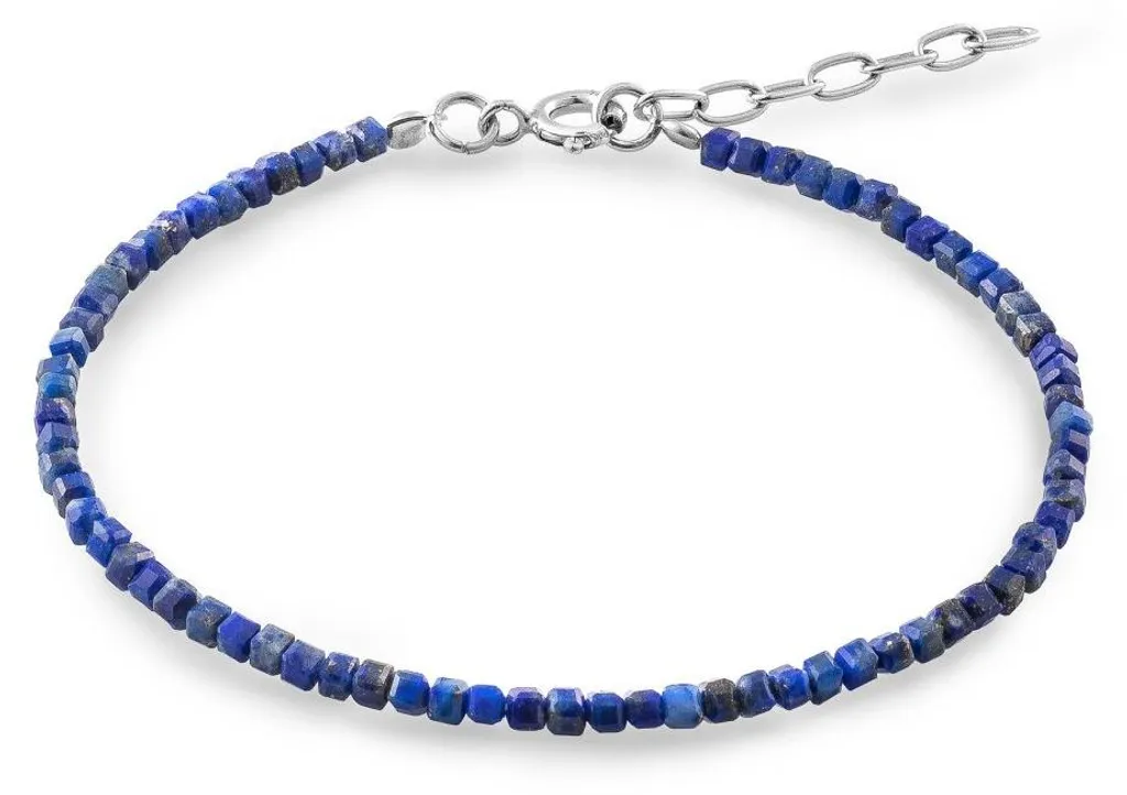 Bracelet en lapis-lazuli véritable AJKNR015 - Bijou minéral naturel bleu
