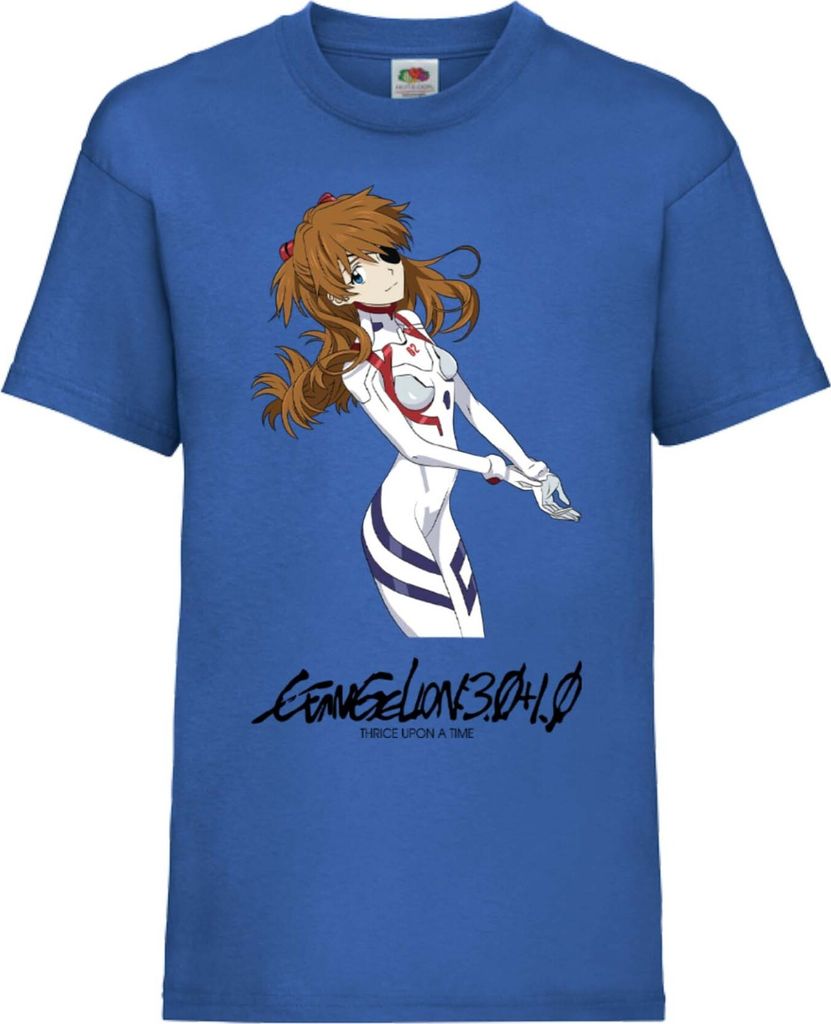 Kinder T-Shirt Evangelion Asuka Langley Soryu Evangelion Asuka, 7-8 Jahr - 128 / Blau