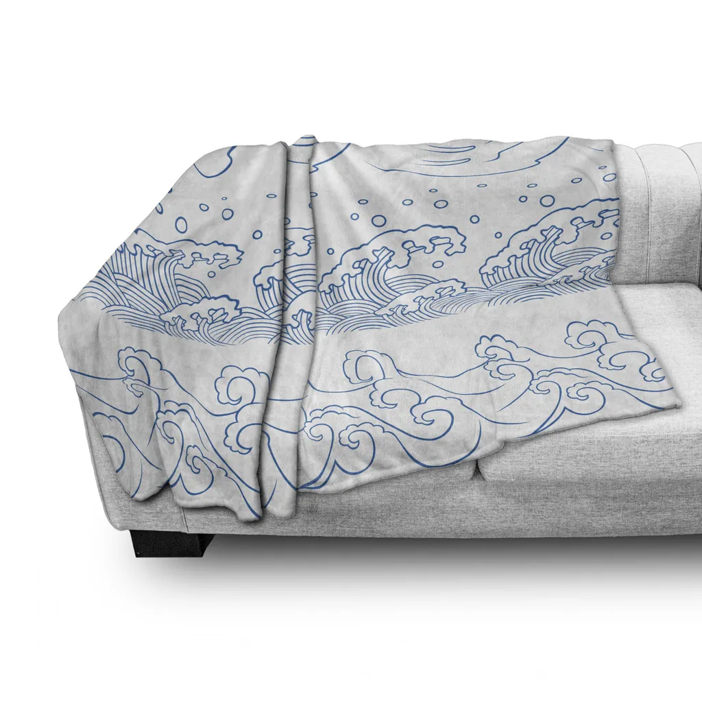 Coperta da Viaggio e Picnic 125x175cm - Plaid Nautico Abakuhaus Blu - 3