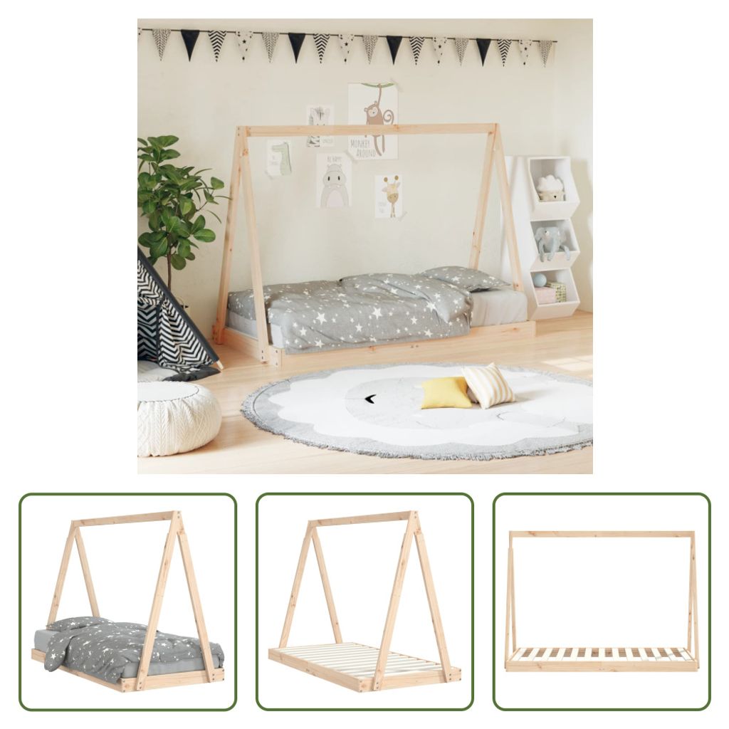 The Living Store Kinderbett 80x160 cm Massivholz Kiefer