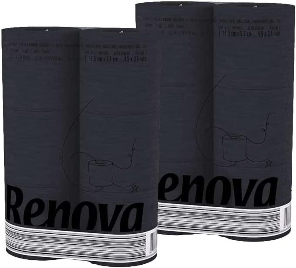 Renova Black Label Toilettenpapier Schwarz 2er pack ( 2x6 Produktbild 