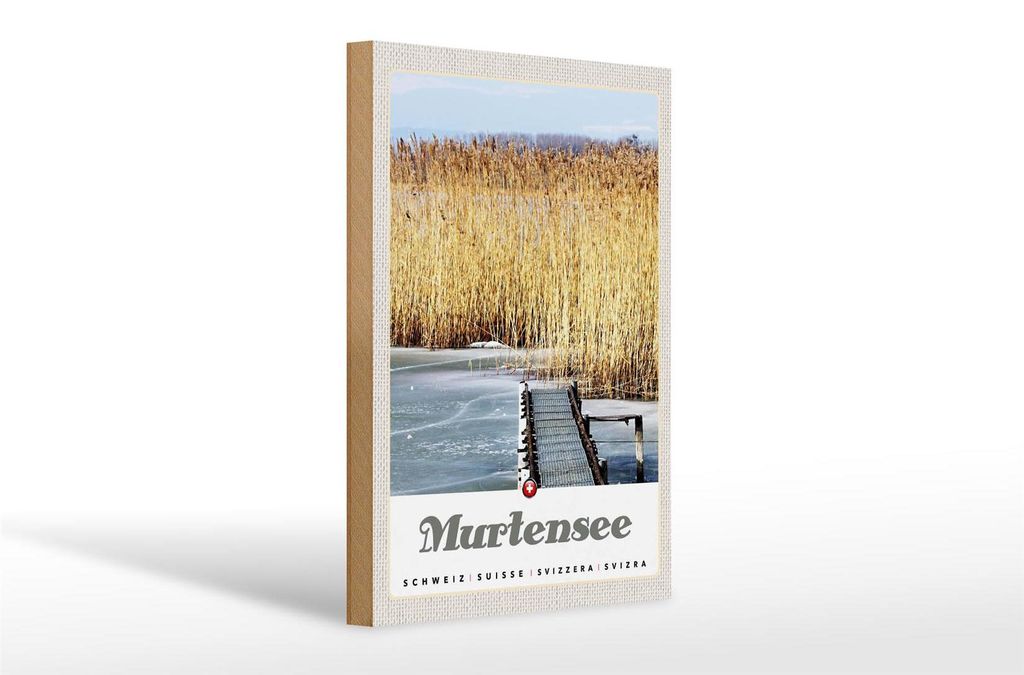 Holzschild Reise 20x30cm Murtensee Österreich Radtour Natur Produktbild 