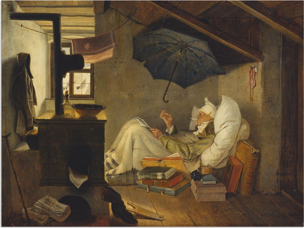 ARTland Wandbild Alu für Innen & Outdoor Der arme Poet. 1839 Größe: 60x45 cm