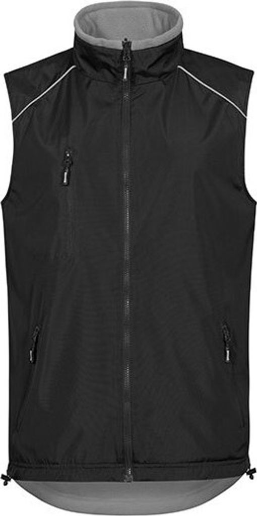 Reversible Weste C+ Plus Size Herren, Schwarz-Stahlgrau, XXXL