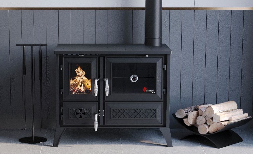 Küchenofen Holzherd 801 - STELLA schwarz - 9,12 kW