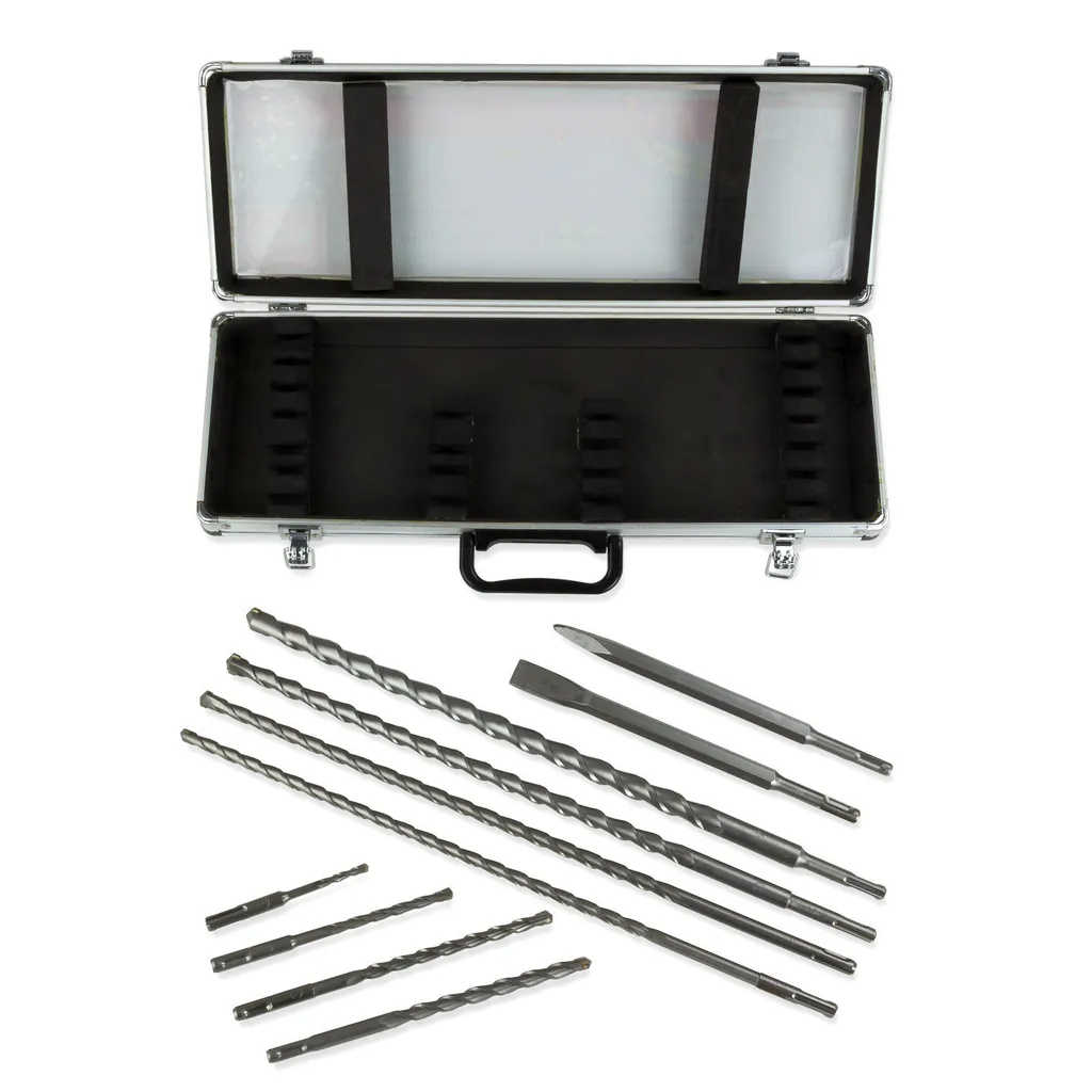Kit Professionale SDS-Plus 10 Pezzi: Punte Muratura e Scalpelli Cemento