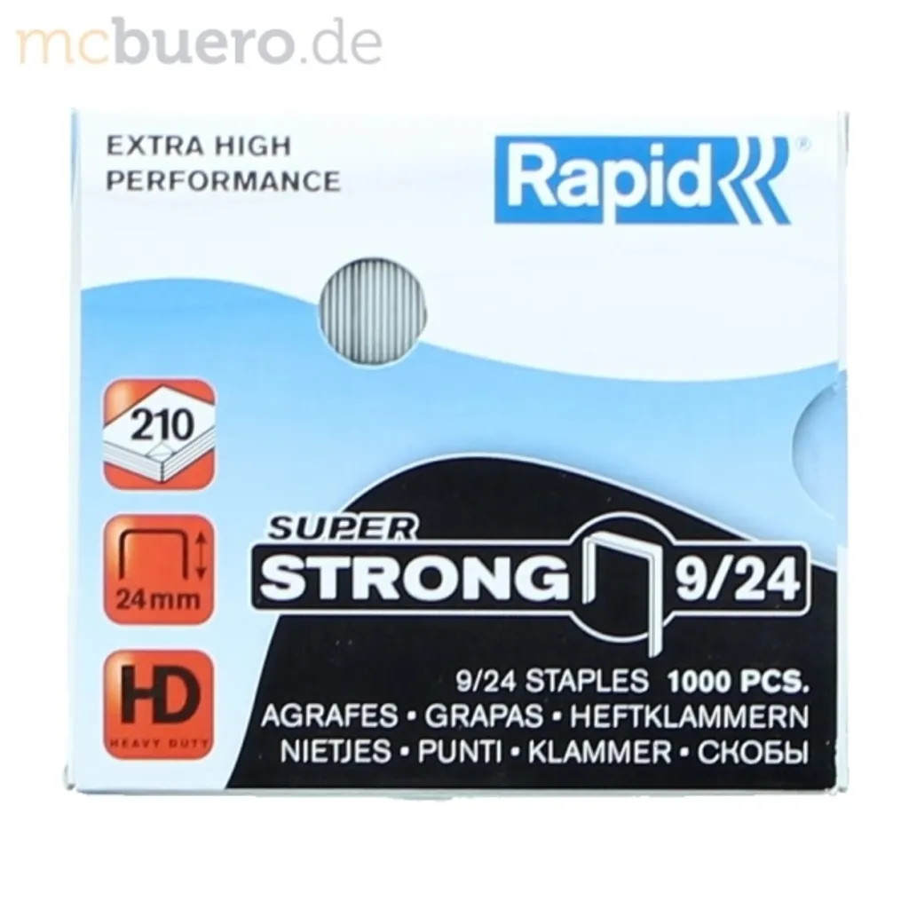 Agrafes pour Agrafeuse Grande Capacité Rapid 9/24 - 1000 Unités Pro - 3