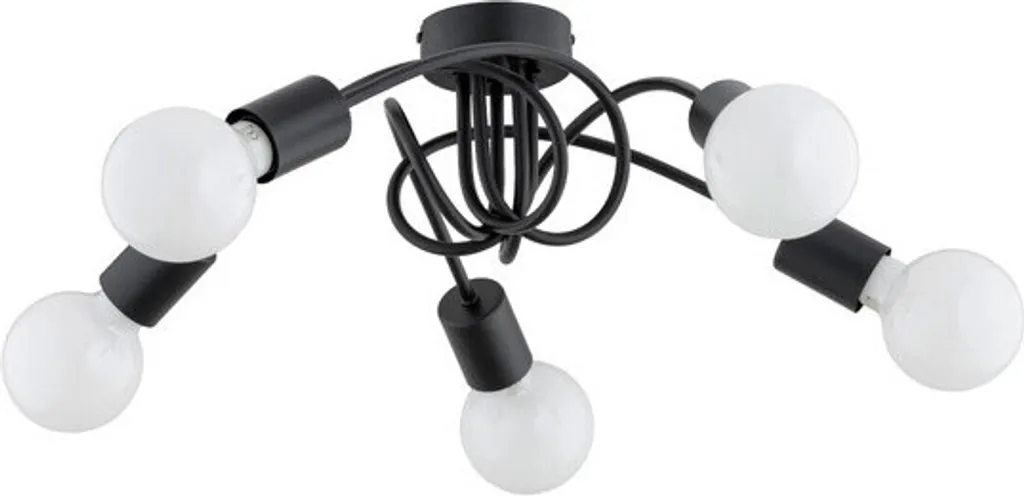 Plafonnier 5 lumières noir FARTA ALF63237 Alfa structure métal E27