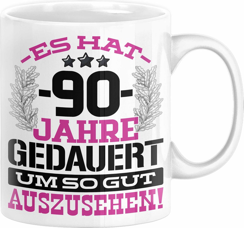 90. Geburtstag Lustig Geschenk Männer Frauen Geschenkidee zum 90er Mann Frau Es Hat 90 Jahre Gedauert Um So Gut Auszusehen Mutter Vater (Weiß)