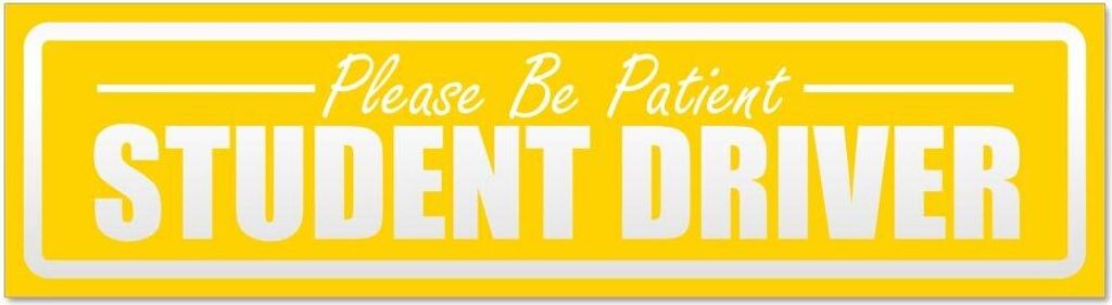 Kiwistar - Autoaufkleber - Gelb - 45 x 12 cm - Please Be Patient Student Driver invertiert - Hinweis Aufkleber Sticker für Auto, Kfz, Fahrrad, PKW...