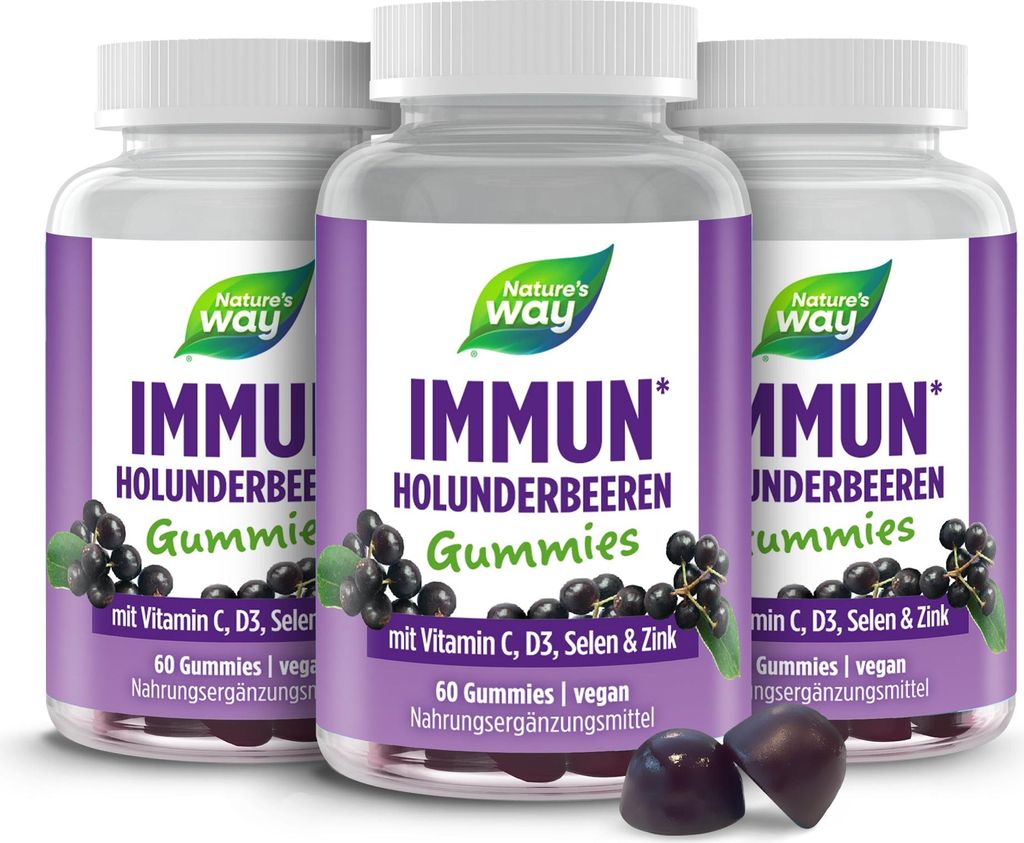 Immun Komplex Gummies zum Immunsystem stärken I 4in1 Immunformel für Erwachsene mit Vitamin C Zink Vitamin D3 und Selen – 3 Dosen