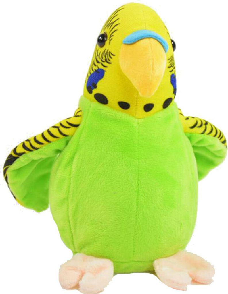 Plüsch Vogel Wellensittich Bonita gelb plappert alles nach Produktbild 