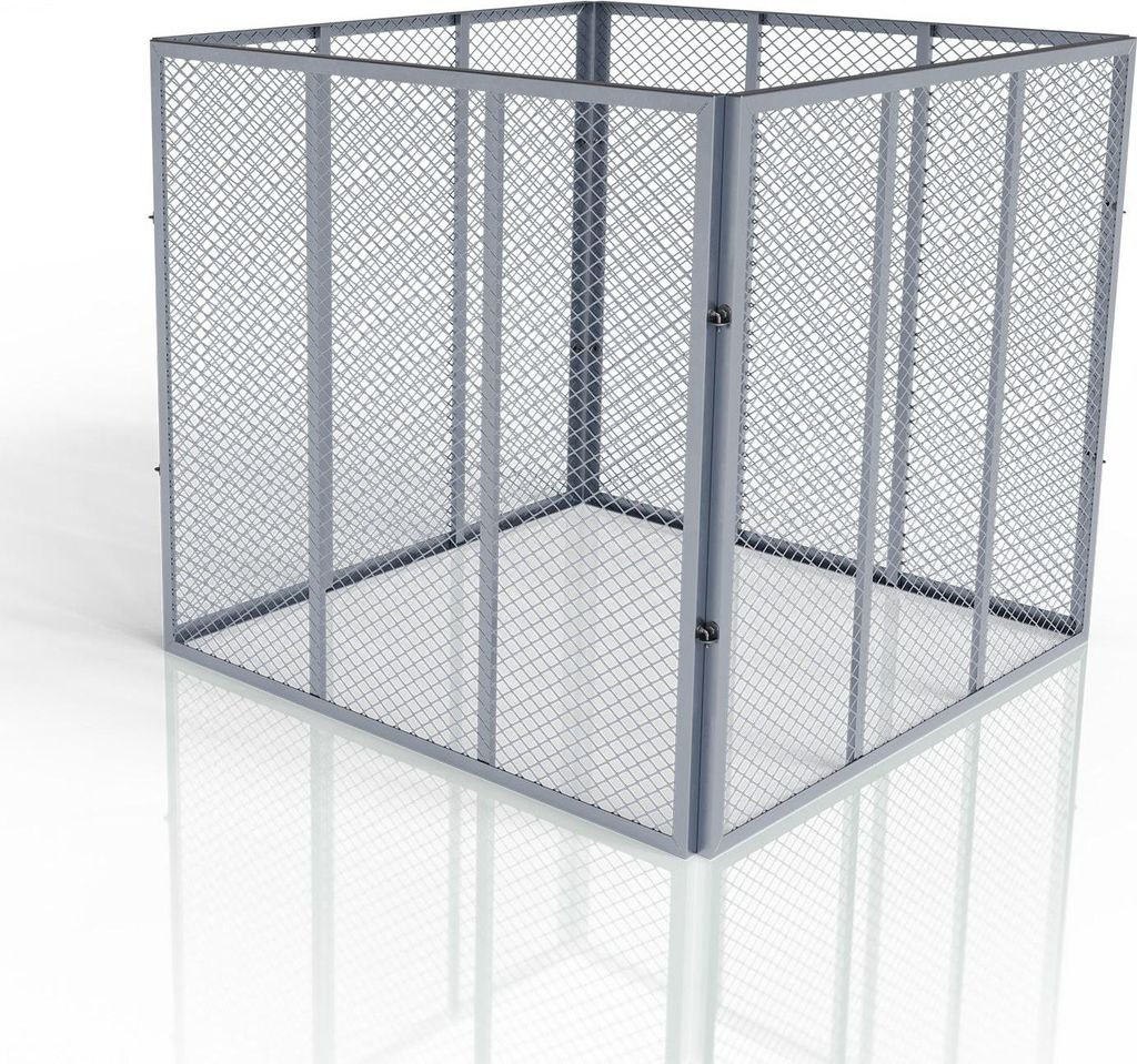 Juskys Metall Komposter 450 L, stabil, wetterfest & kompaktes Stecksystem – Silber