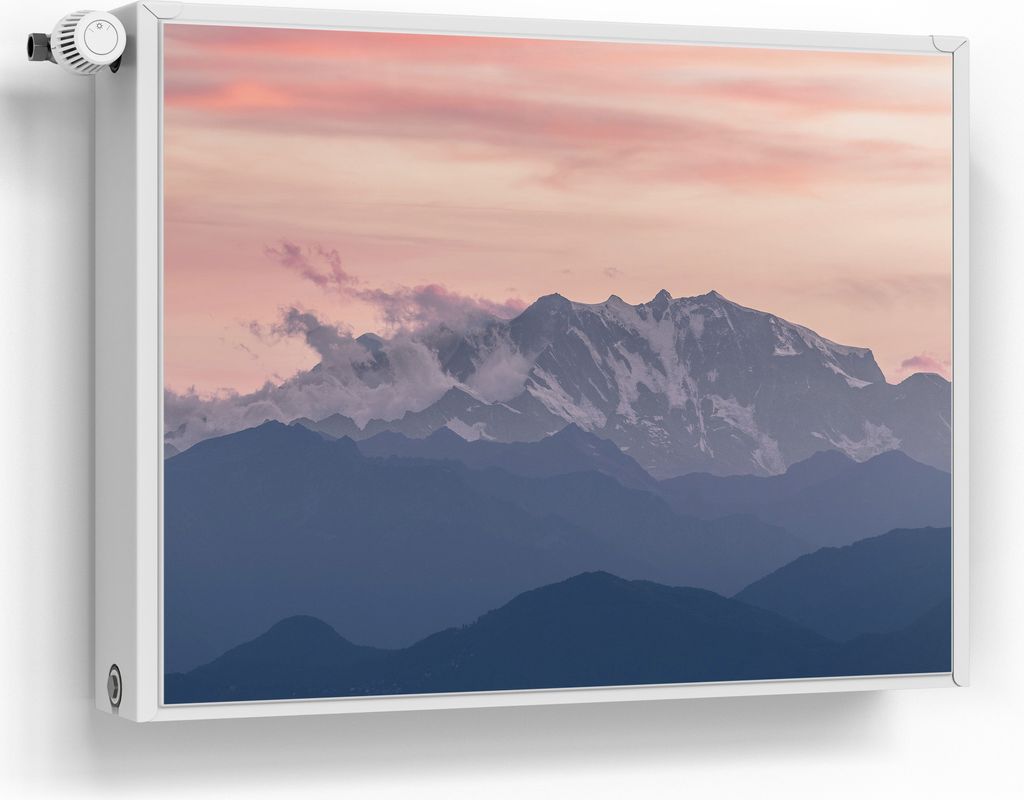 DEQORI Magnetmatte Heizung beschreibbar 80x60 cm 'Alpenabendglanz' Magnetfolie