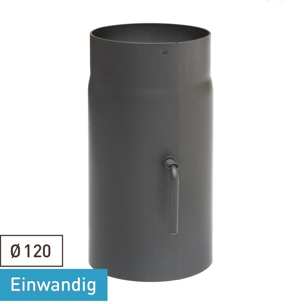 Raik Basic Zugregulierung 120mm gussgrau L: 250mm für Rauchrohr / Ofenrohr
