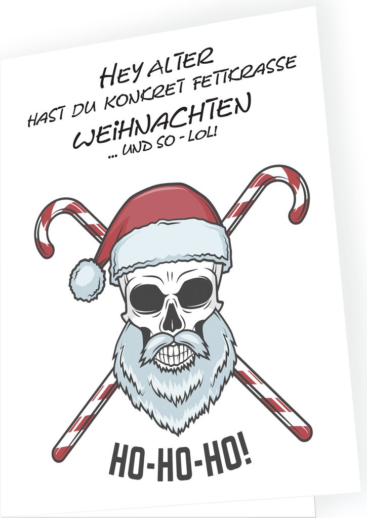Weihnachtskarte Totenkopf mit passendem Umschlag 10x Karte 10x Umschlag