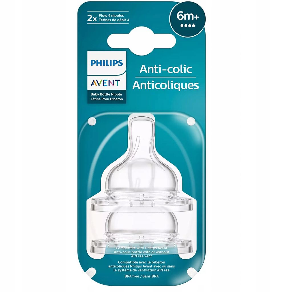 Philips Avent Anti-Kolik-Flaschensauger 6m+ 2 Stück Produktbild 4