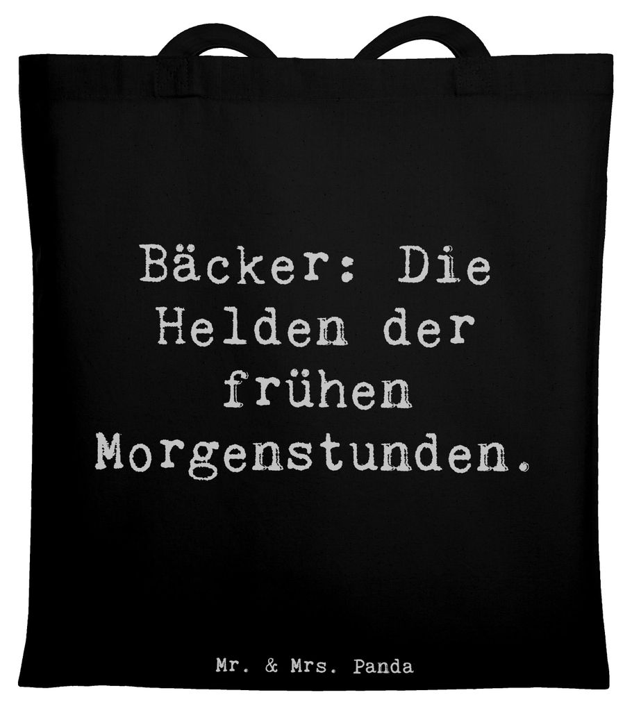 Mr. & Mrs. Panda Tote Bag Spruch Bäcker Helden - Schwarz - Geschenk, Tasche, Geschmack, Beruf, handgefertigte Geschenke, Shopping, Schultasche, fr...