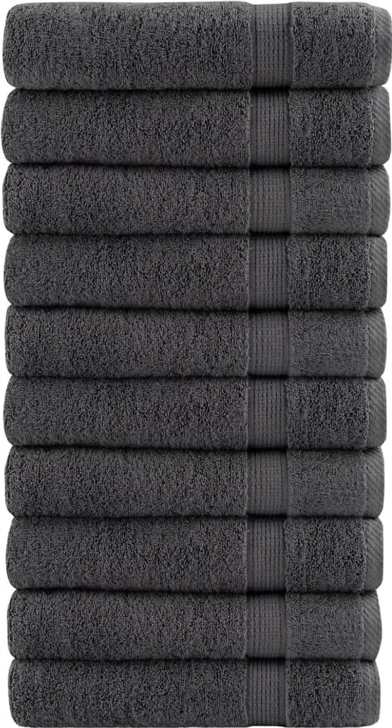 Asciugamani SOLUND 10 pz Antracite 50x100 cm 600g/m² | Cotone Premium