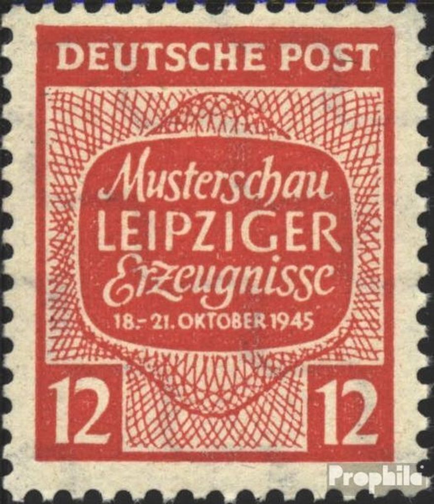 Briefmarken Sowjetische Zone (All.Bes.) 1945 Mi 125X, fallendes Wasserzeichen postfrisch Musterschau