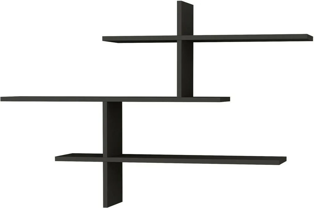 Étagère Fine et Longue Noir Anthracite 123cm de Large avec 4 Plateaux