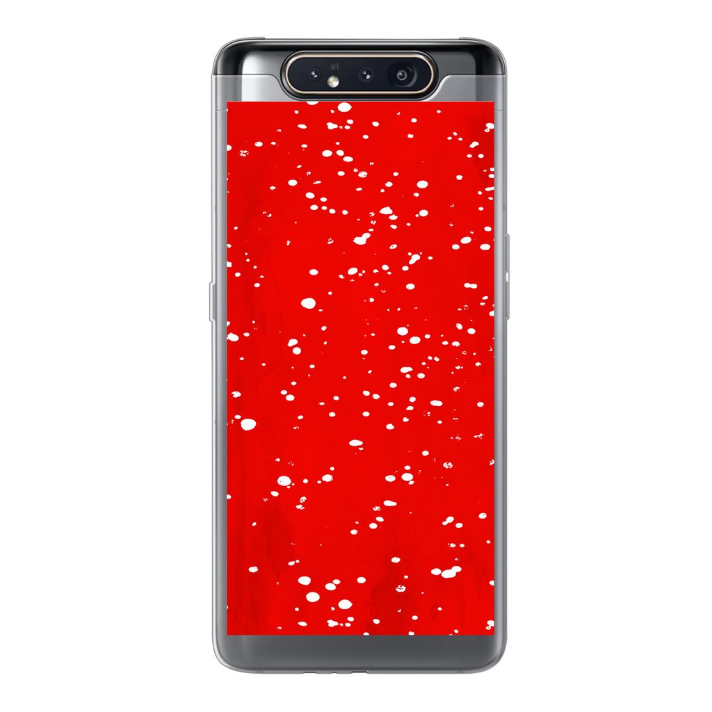 MuchoWow Handyhülle Schutzhülle Hülle für Samsung Galaxy A80 Polka dots - Rot - Pilz Silikon Softcase Handy Hülle - Schutzdeckel