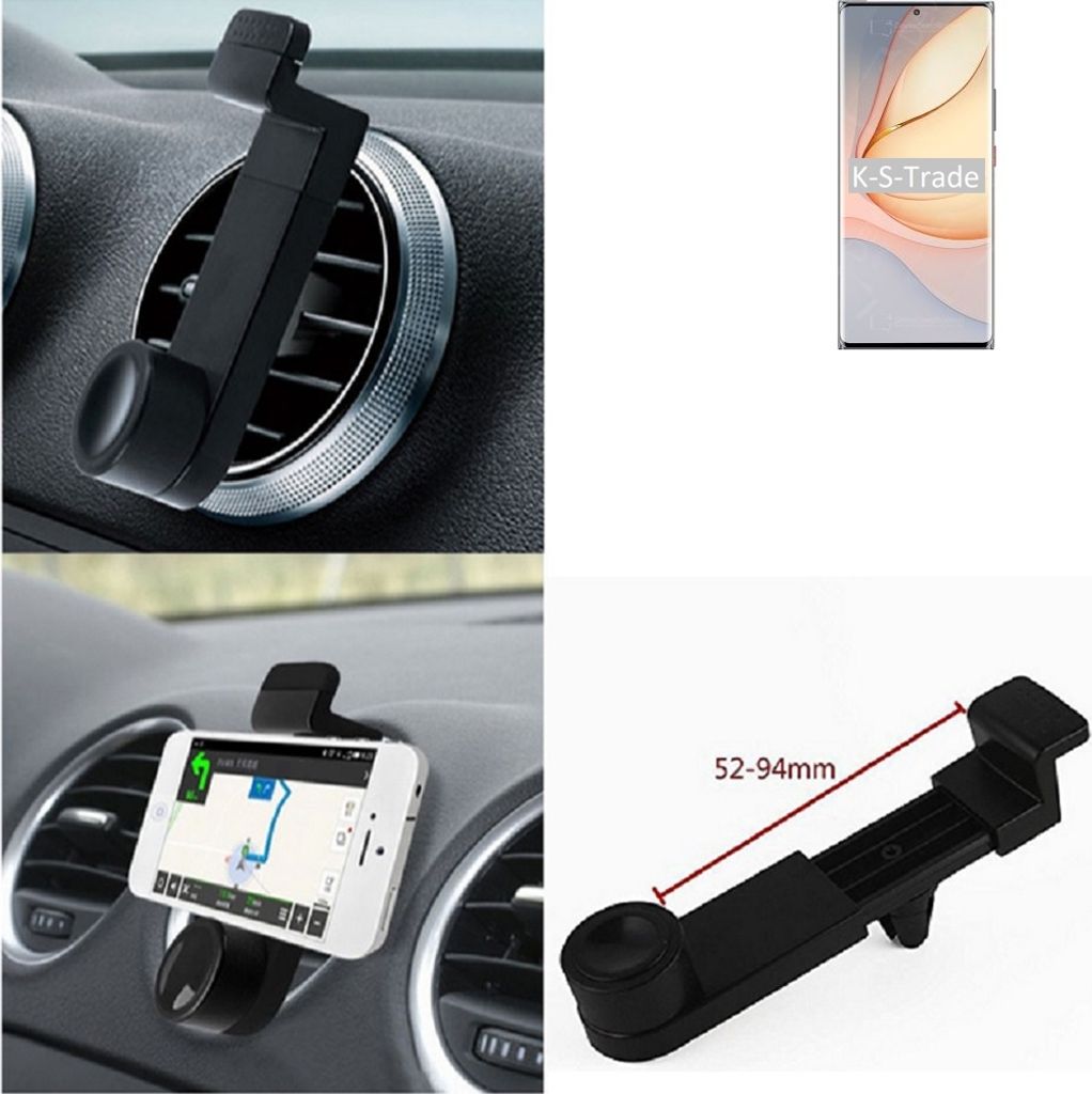 K-S-Trade Lüftungshalterung kompatibel mit nubia Z40 Pro Gravity Edition KFZ-Halterung Autohalterung Handy-halterung Lüftungsgitter