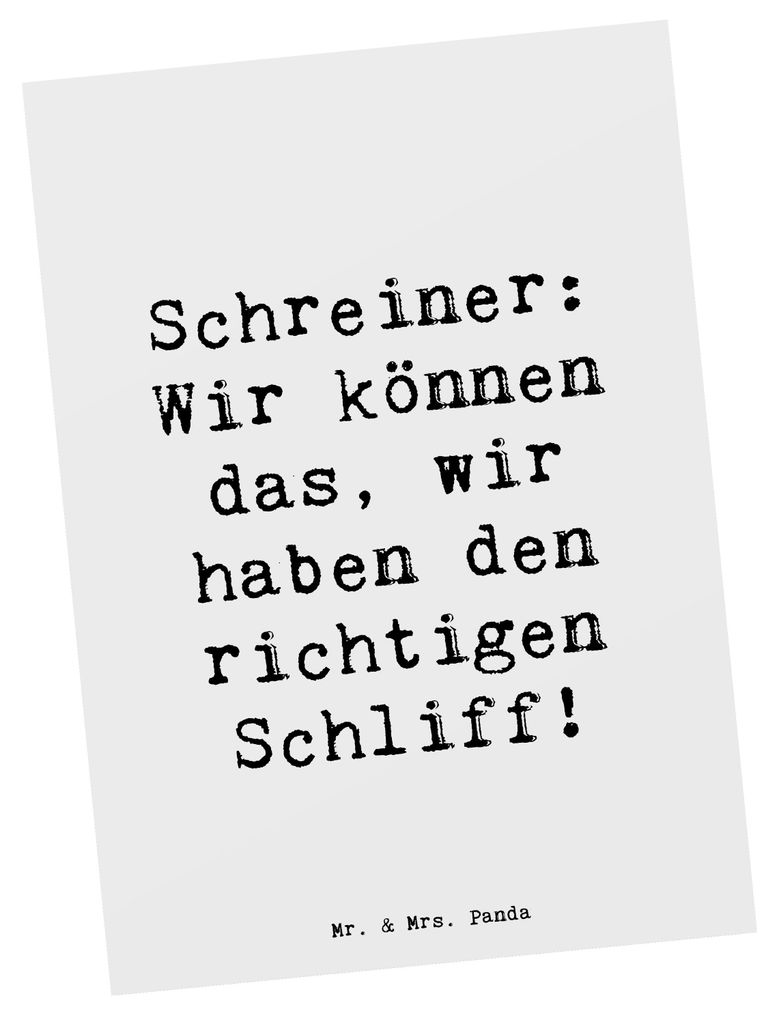 Mr. & Mrs. Panda Postkarte Spruch Schreiner Kompetenz - Produktbild 